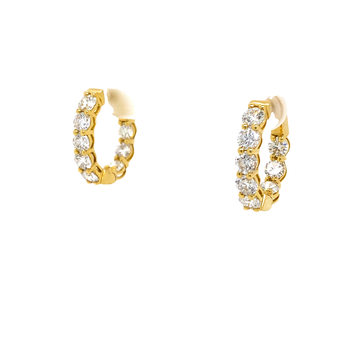 Round Diamond In and Out Hoops