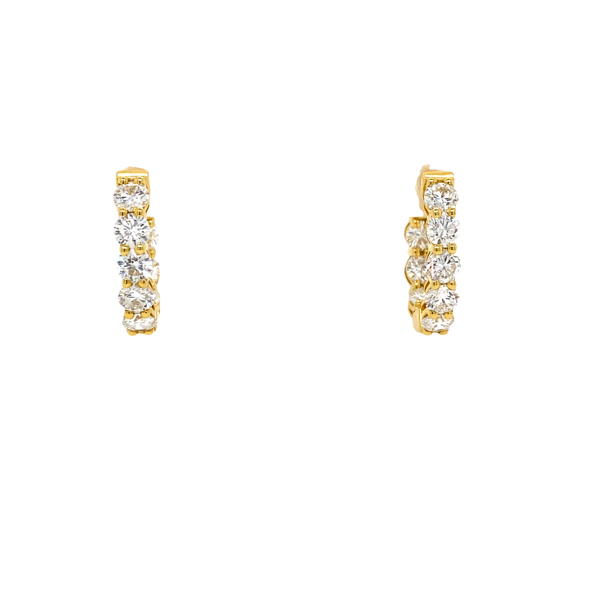 Round Diamond In and Out Hoops