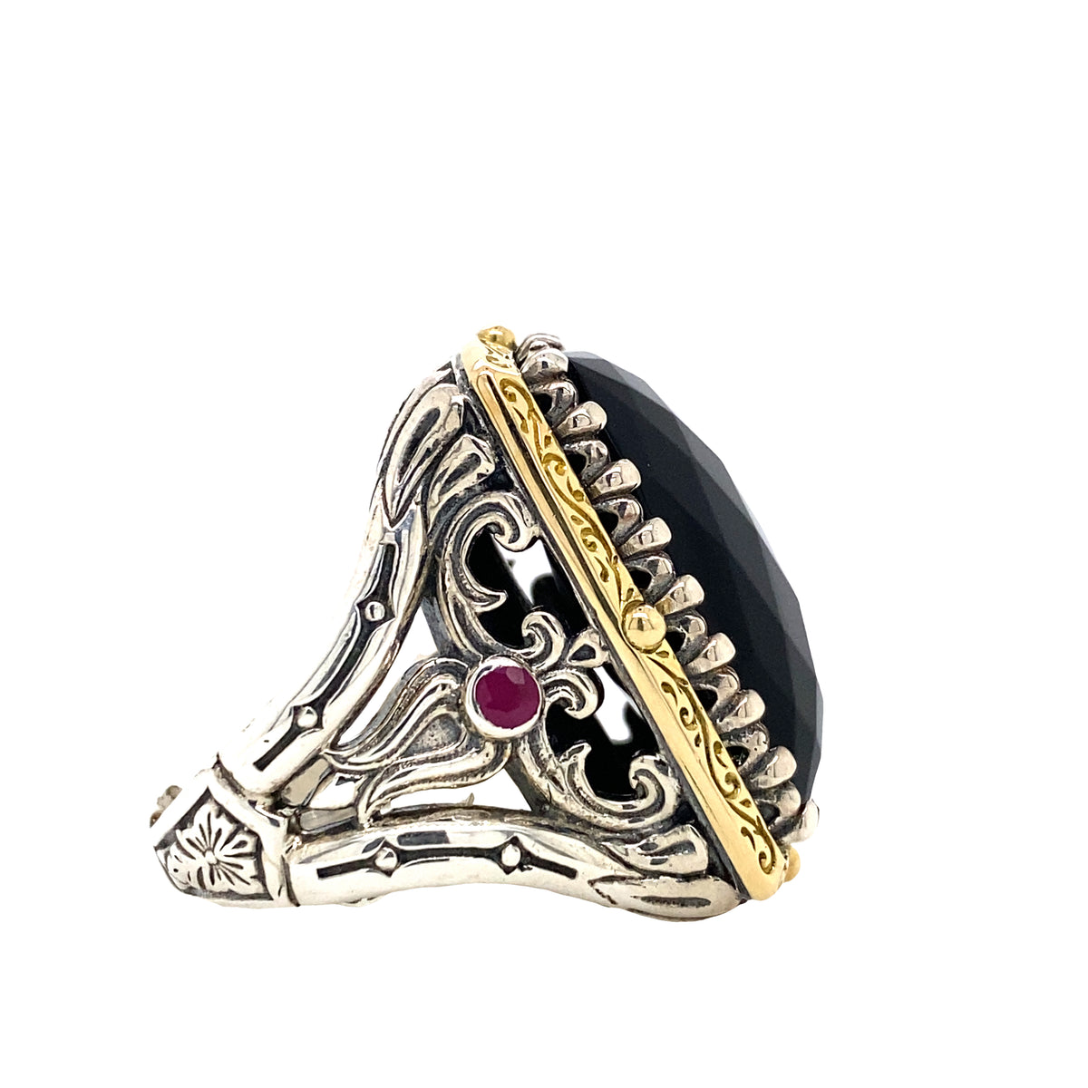 Onyx and Ruby Ring