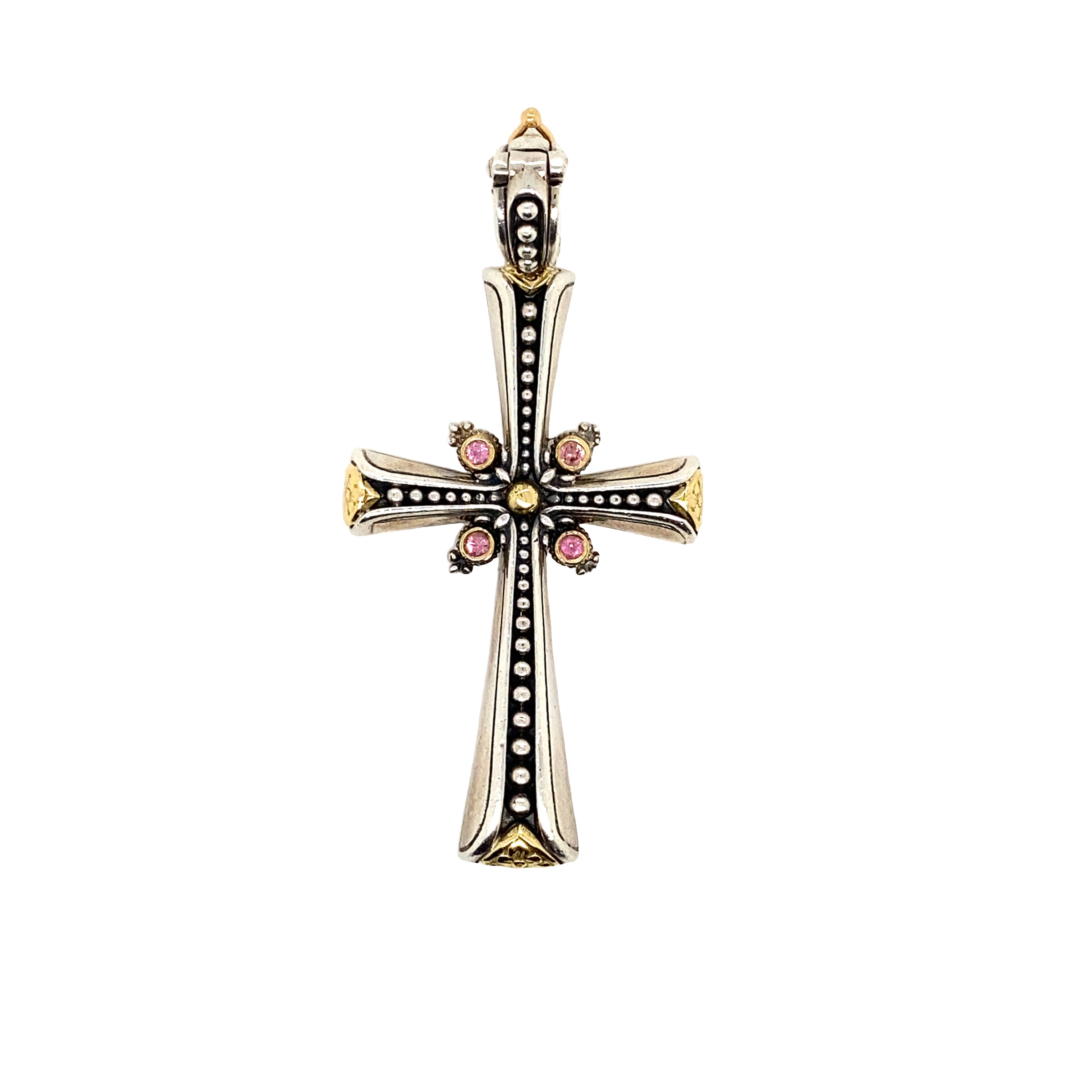 Pink Tourmaline Cross Pendant
