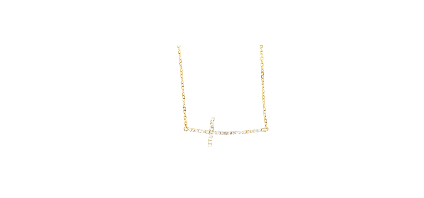 Diamond Sideways Cross Necklace