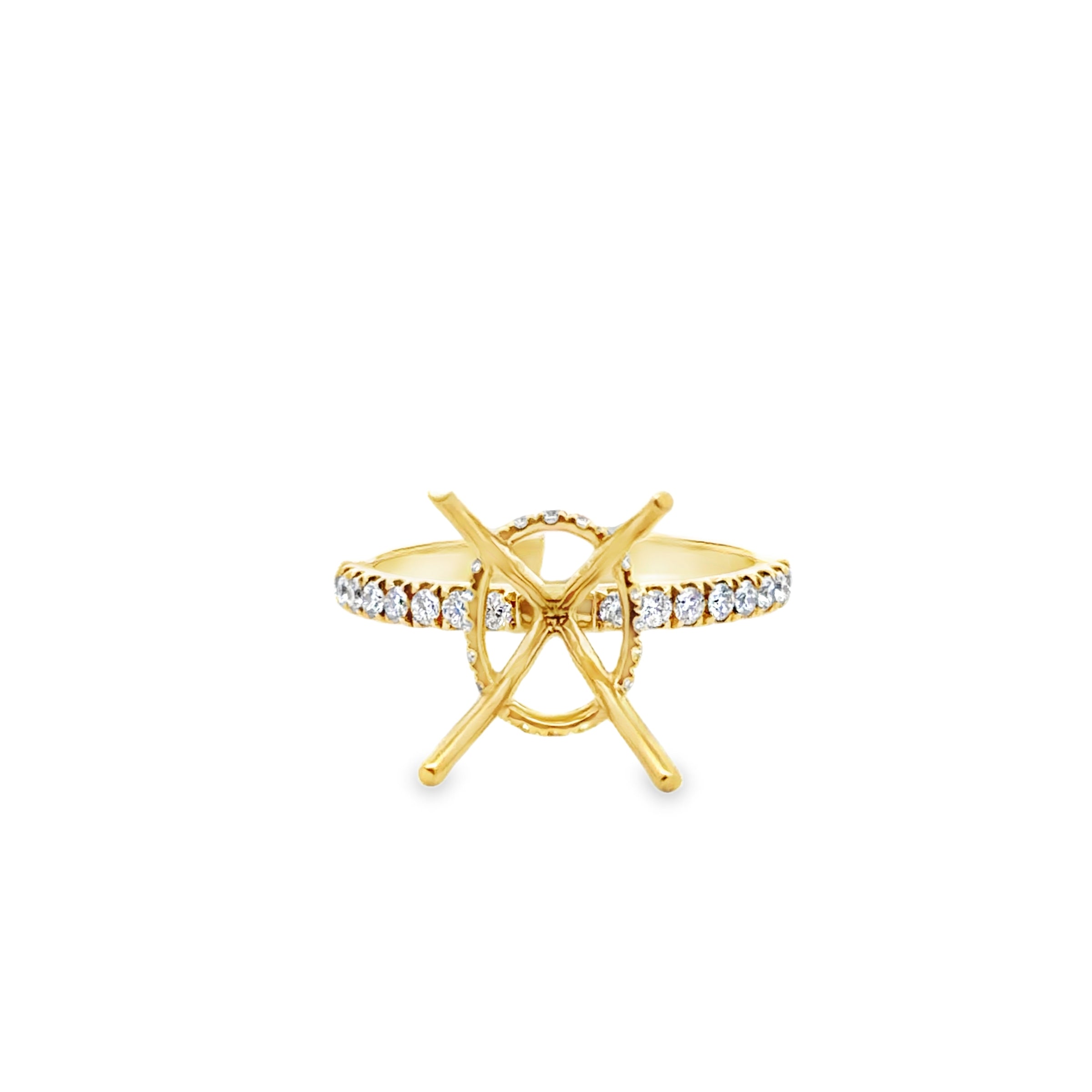 18K YELLOW GOLD LADIES DIA SEMI MOUNTING FEATURING