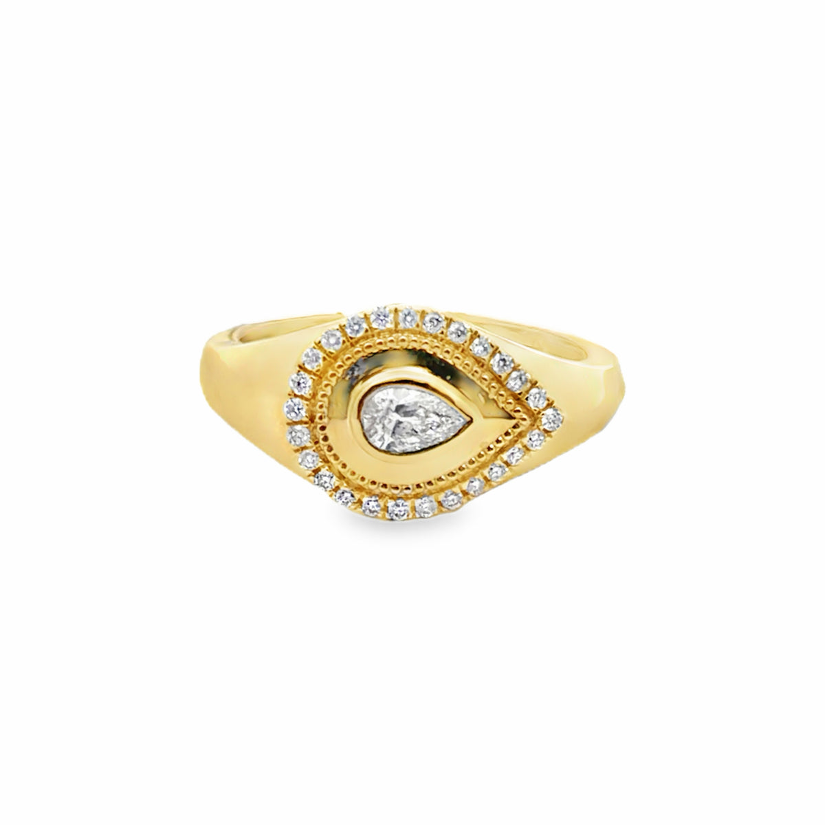 14K Yellow Gold Diamond Fashion Ring