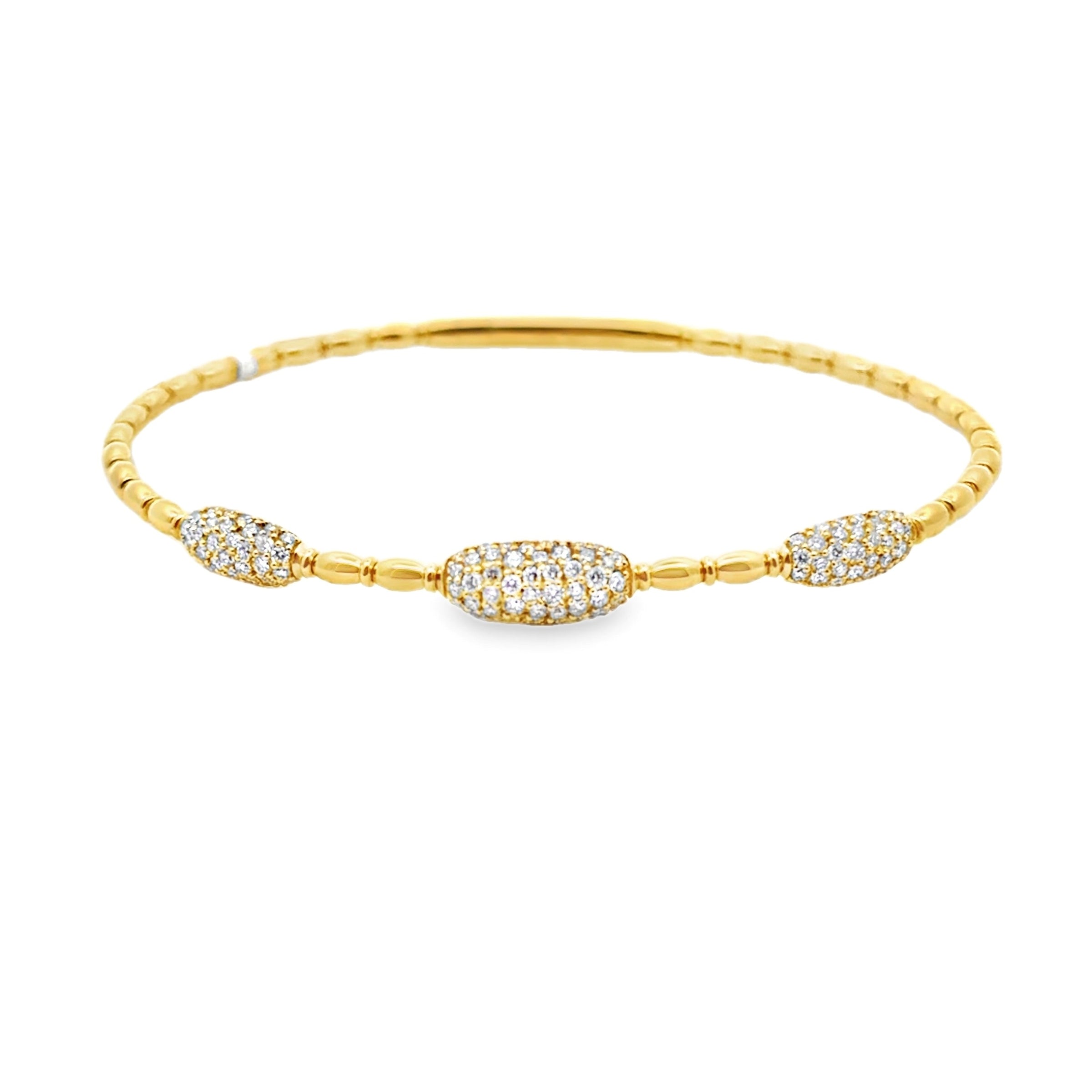 18K Yellow Gold Diamond Flex Pavé Bracelet – 1.26 CTW