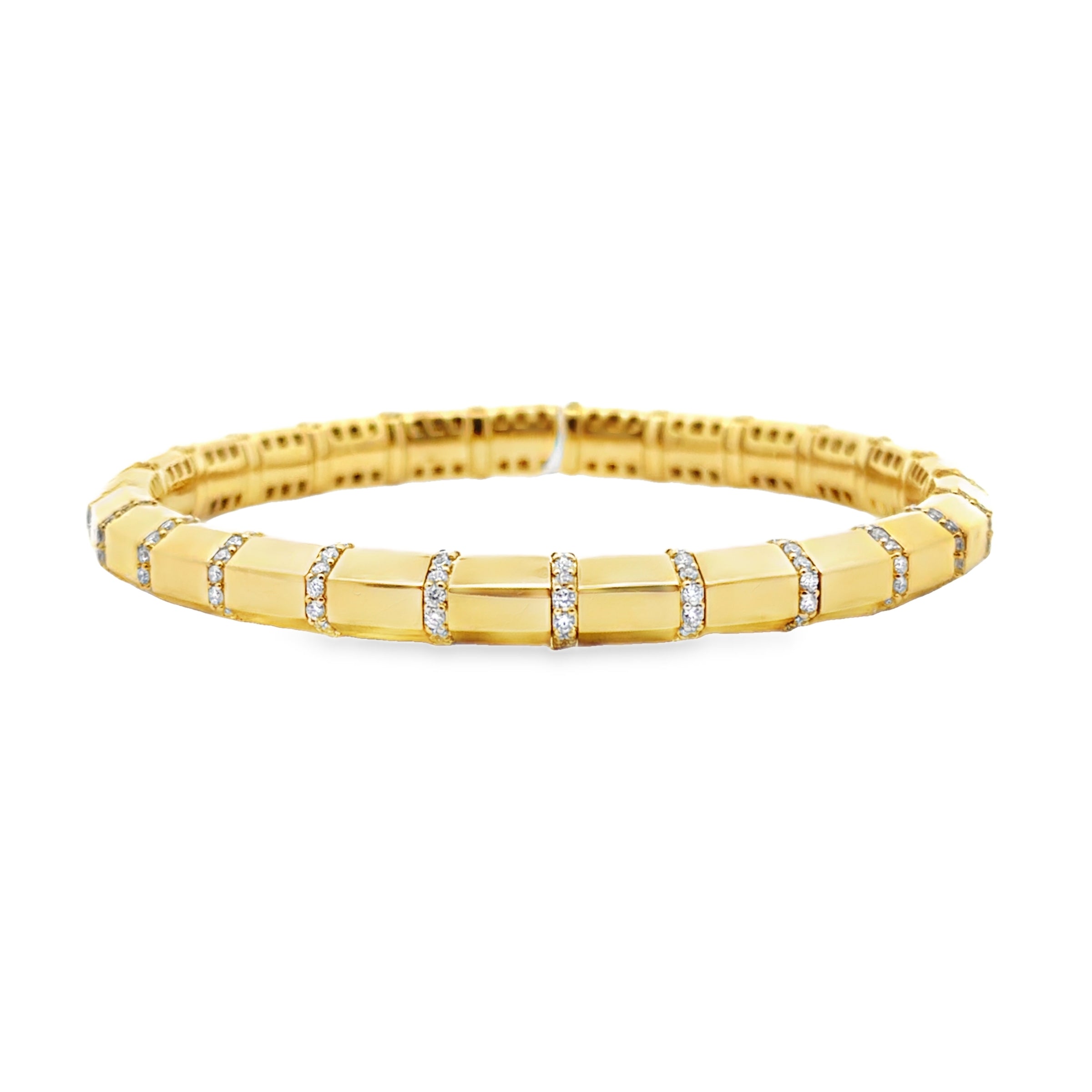 18K Yellow Gold Diamond Flex Bracelet – 1.54 CTW