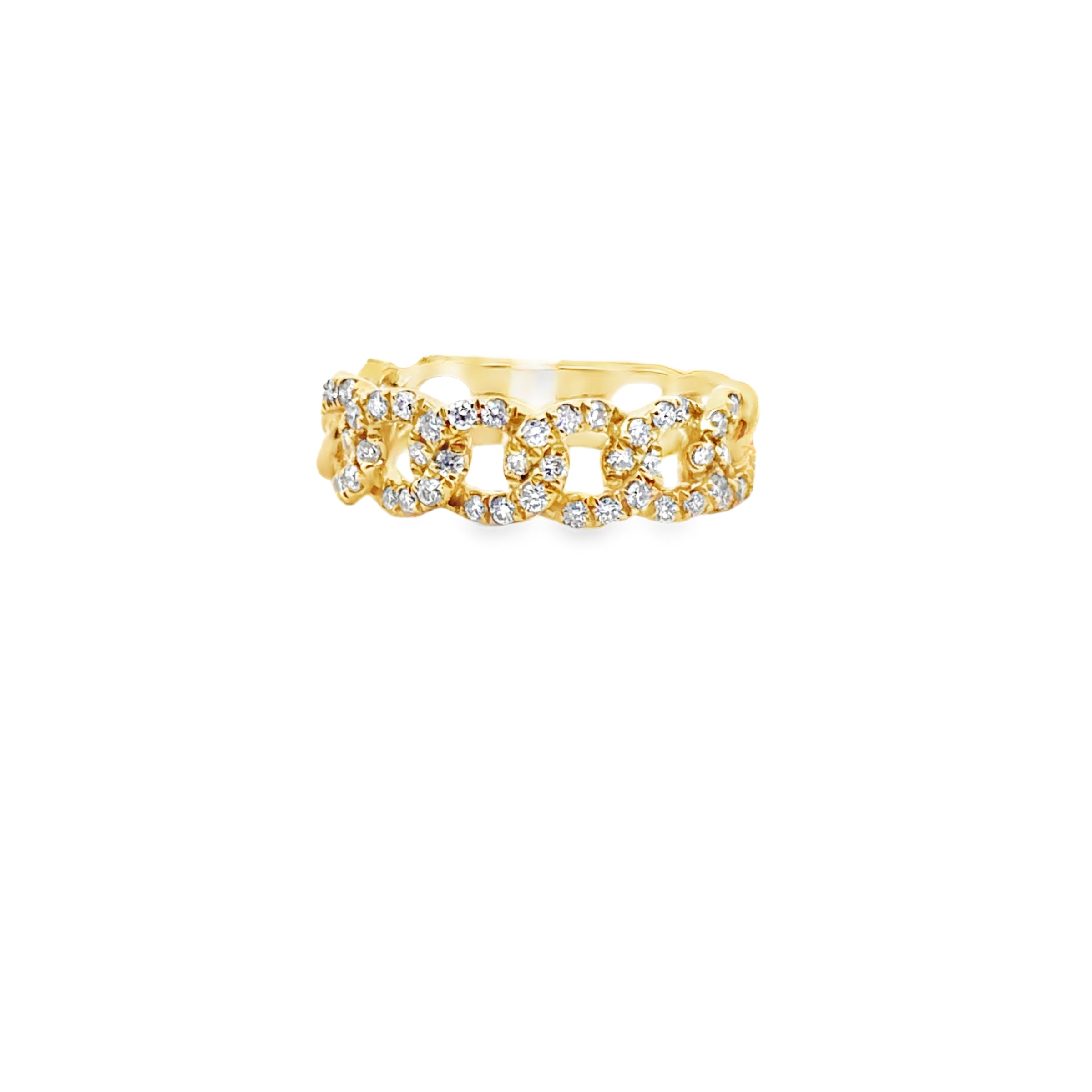 18K YELLOW GOLD CHAIN STYLE FASHION RING