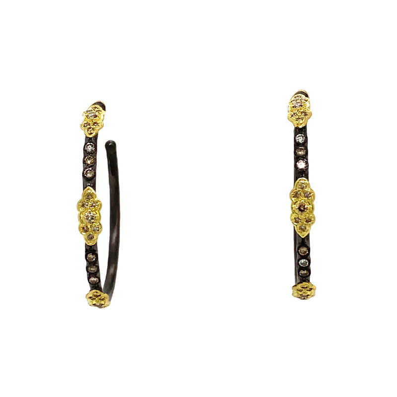 18K YELLOW GOLD AND BLACKENED STERLING SILVER MEDI