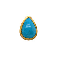Pear-Shaped Turquoise & Diamond Statement Ring