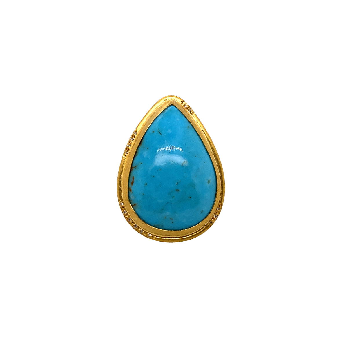 Pear-Shaped Turquoise & Diamond Statement Ring