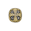 Two Tone Diamond Cross Ring