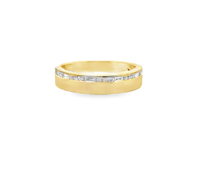 14K Yellow Gold Ladies Diamond Channel Set Band