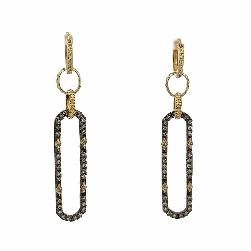 Pave Paperclip Drop Earrings