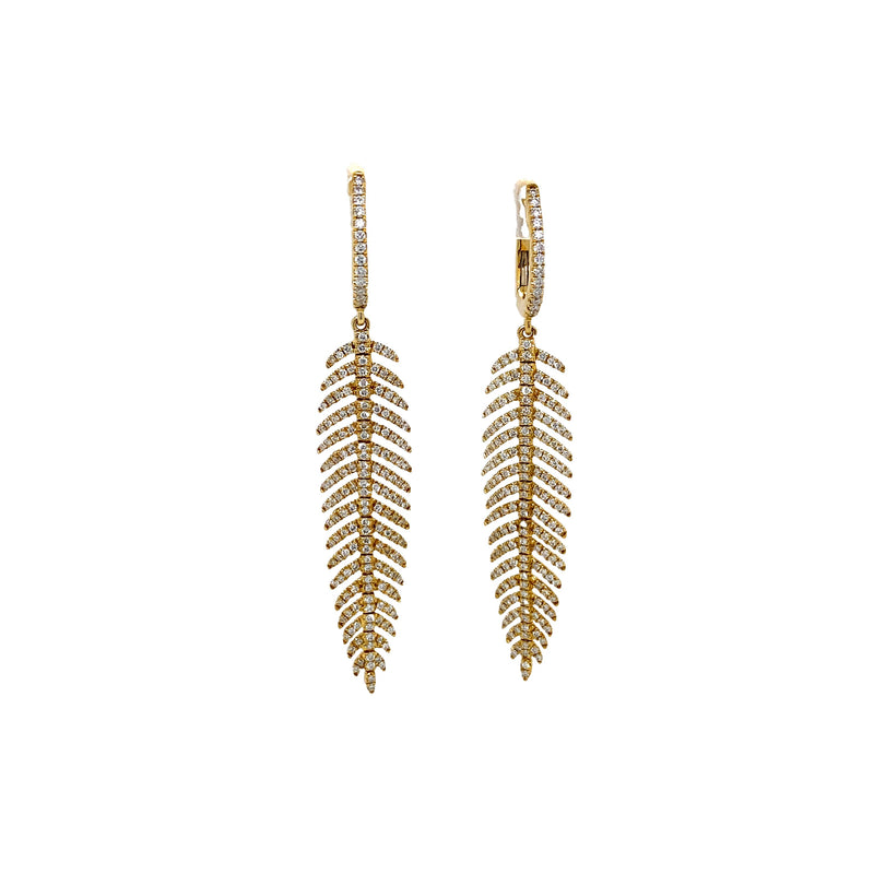 Feather Diamond Earrings