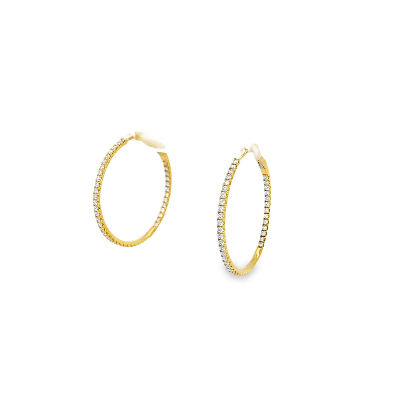 Round In And Out Round Diamond Hoops