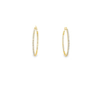 Round In And Out Round Diamond Hoops