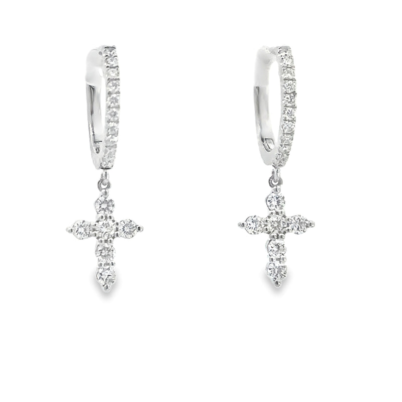 LADIES 18K WHITE GOLD DIAMOND EARRINGS