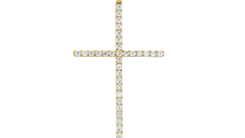 Thin Diamond Cross Pendant