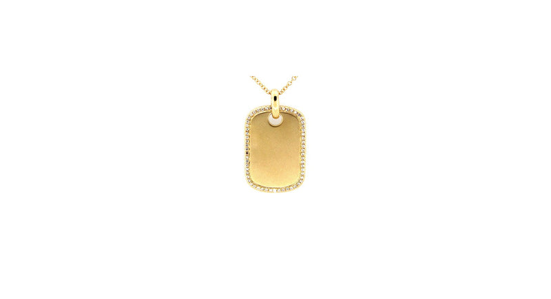 Diamond Dog Tag Pendant