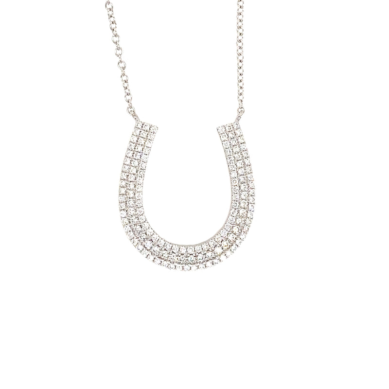 Pave Diamond Horseshoe Necklace