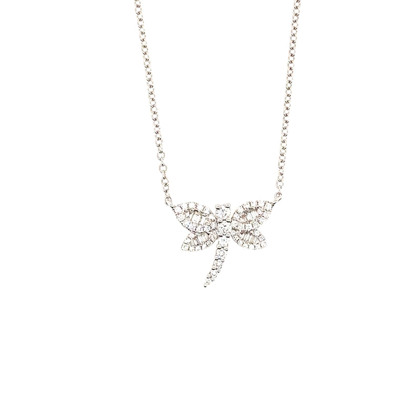 Diamond Dragon Fly Necklace