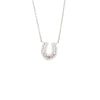 Round Diamond and Baguette Horseshoe Necklace