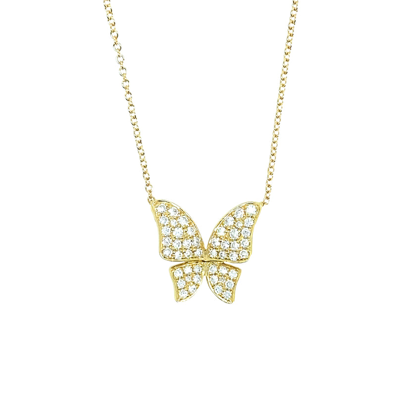 Pave Diamond Butterfly Necklace