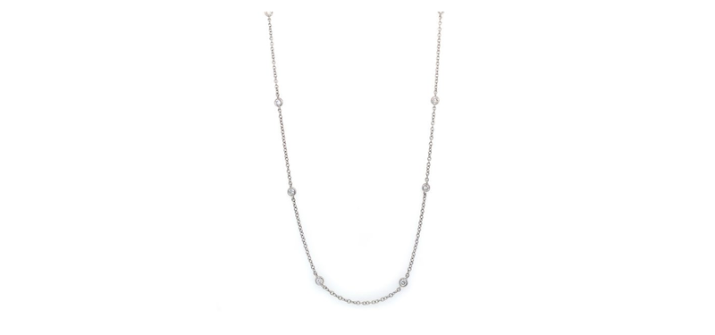 LADIES 18K WHITE GOLD DIAMOND BY THE YARD NECKLACE