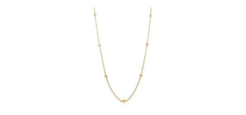 LADIES 18K YELLOW GOLD DIAMOND BY THE YARD NECKLACE