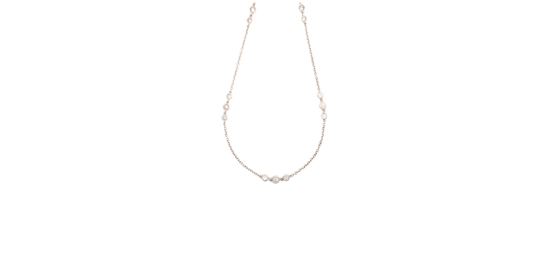 LADIES 18K WHITE GOLD DIAMONDS BY THE YARD NECKLACE