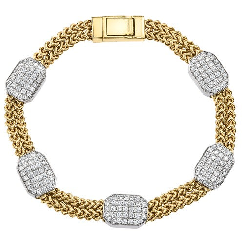 Pave Cluster Link Bracelet