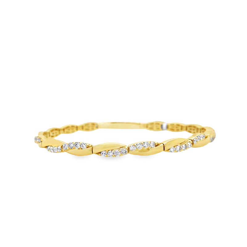 18K Yellow Gold, this diamond stretch bracelet