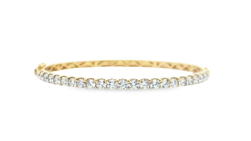 Round Diamond Hinge Bangle Bracelet