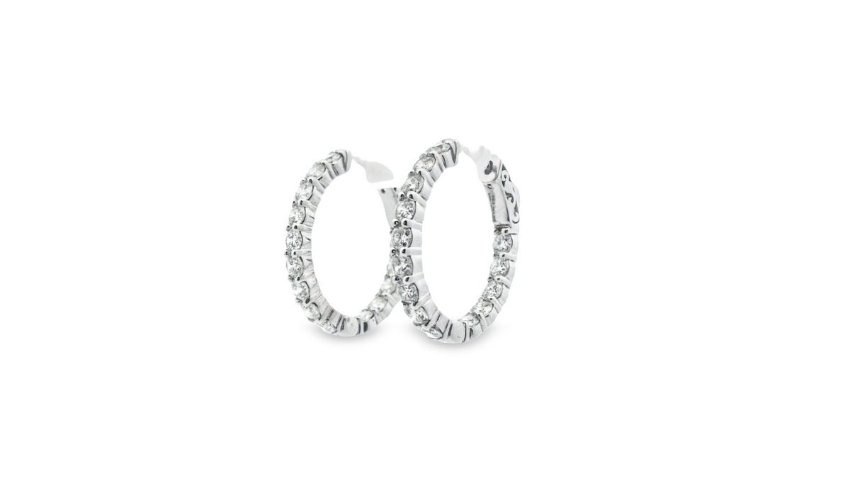 Small Inside/Out Diamond Oval Hoops