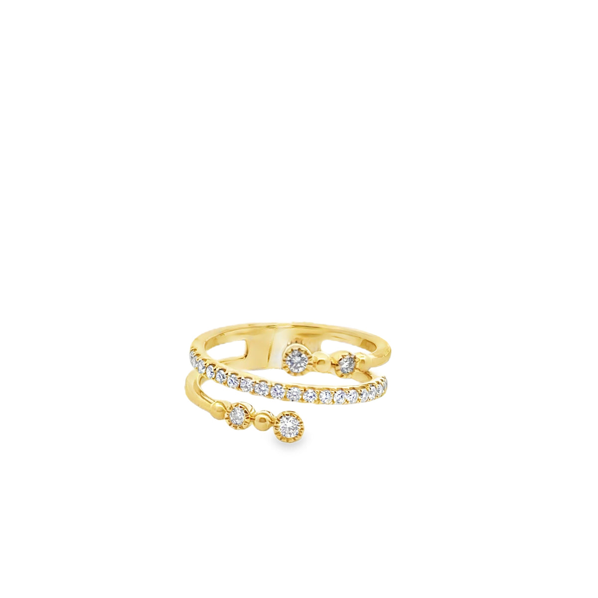 14K Yellow Gold Diamond Fashion Ring