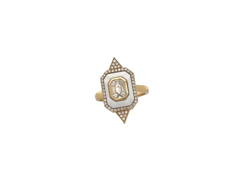 Invisible Set Diamond Agate Ring