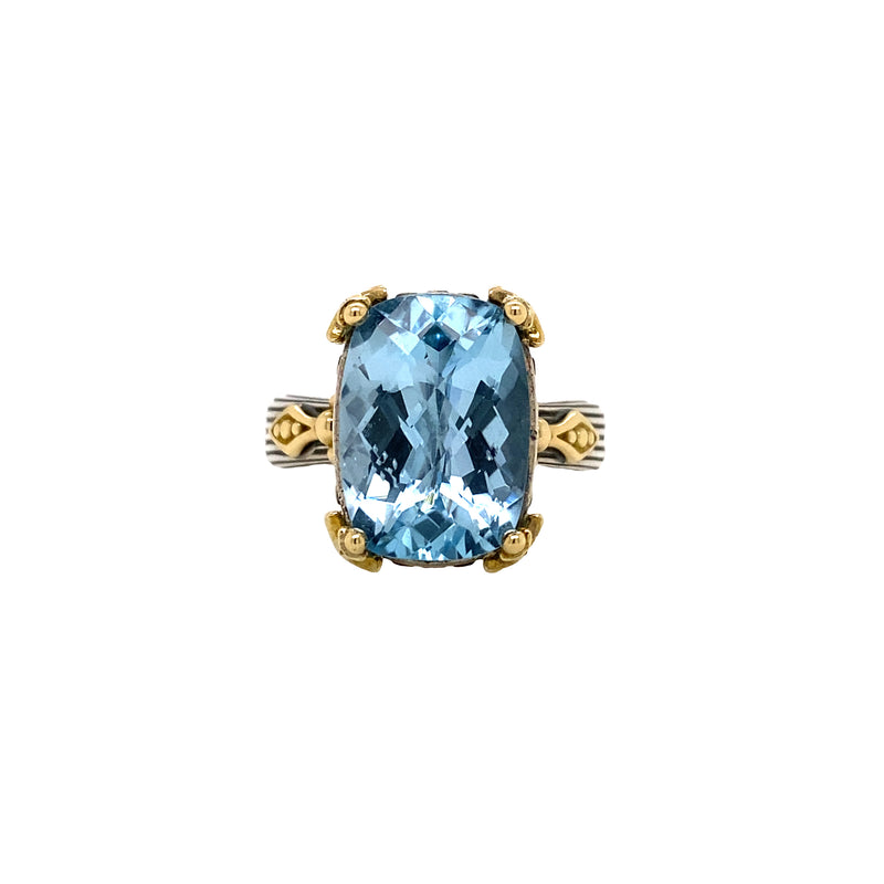 Aquamarine Scroll Ring