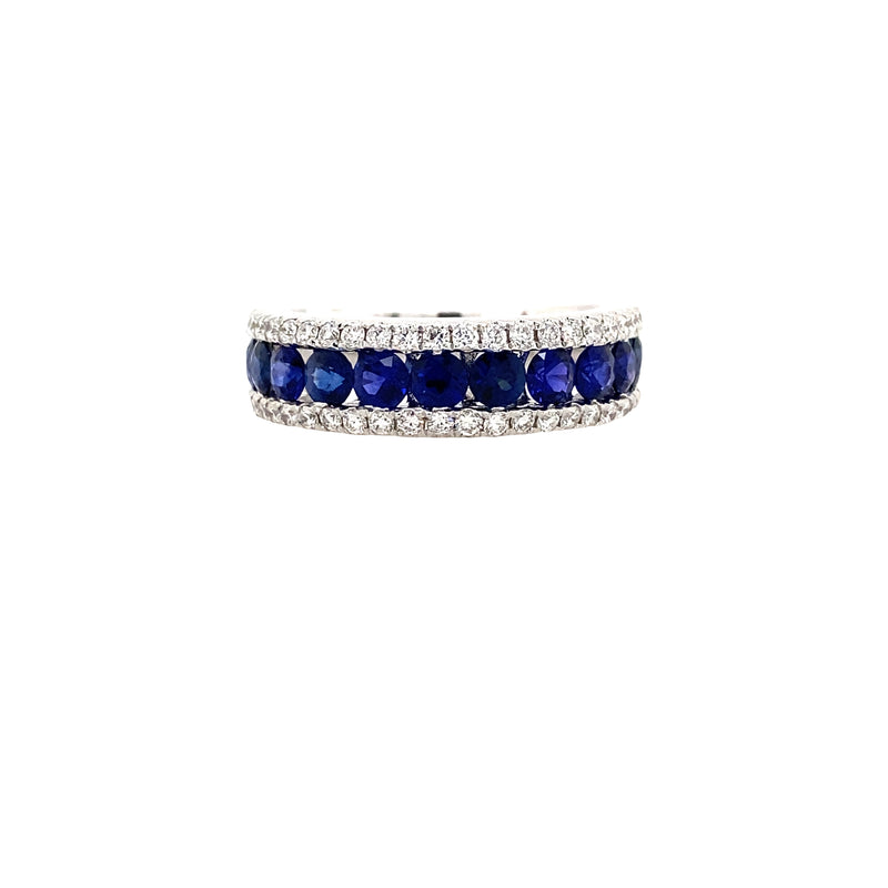 Diamond and Blue Sapphire Band