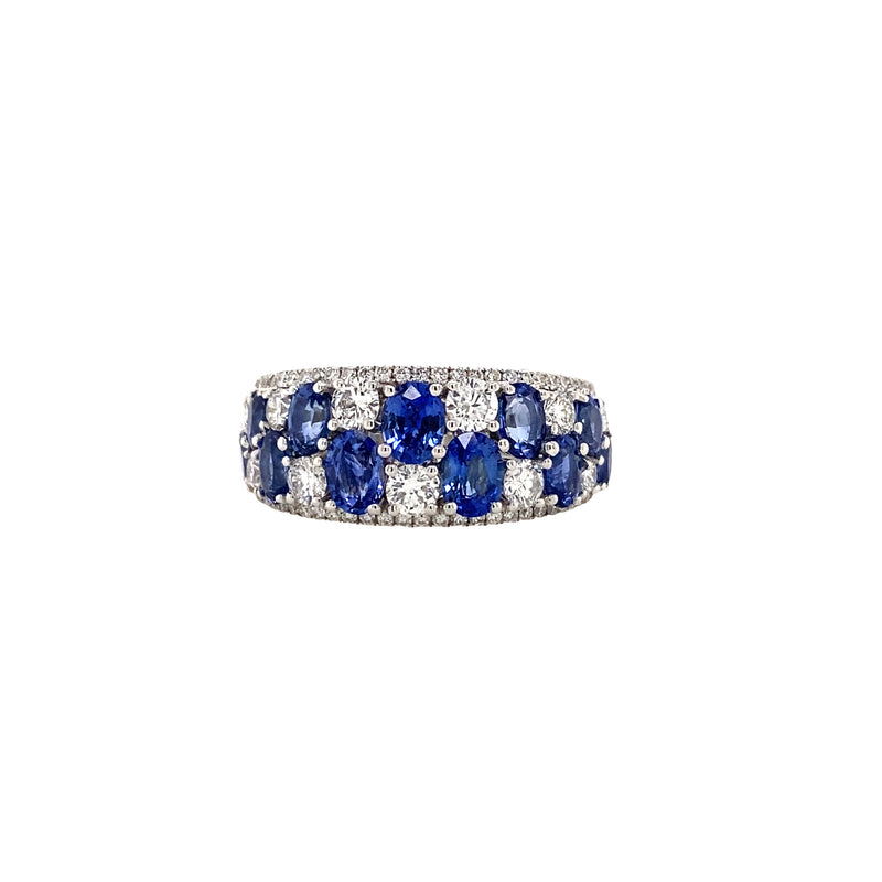 Scattered Diamond and Sapphire Band