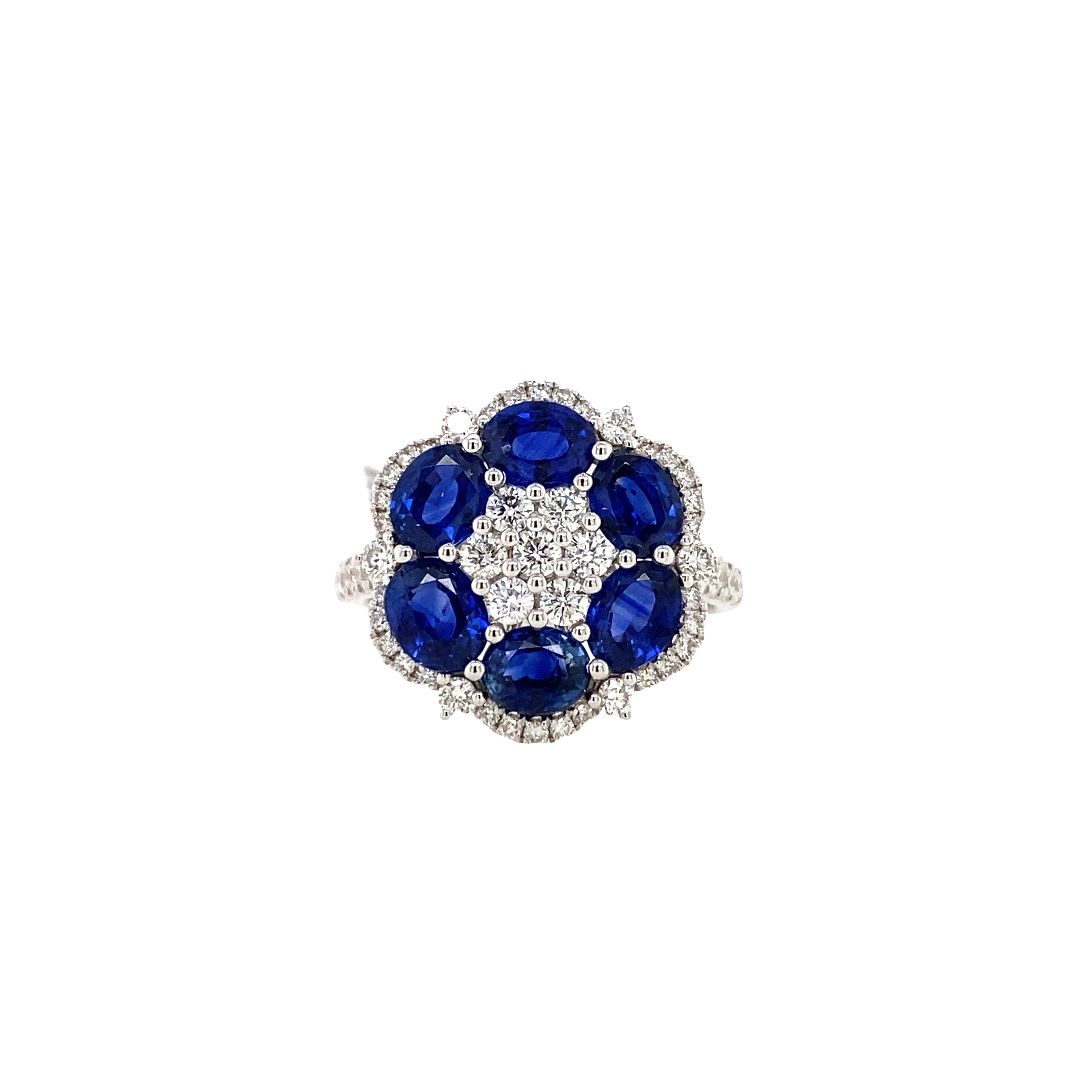 Blue Sapphire and Diamond 14kt White Gold Ring | Costco
