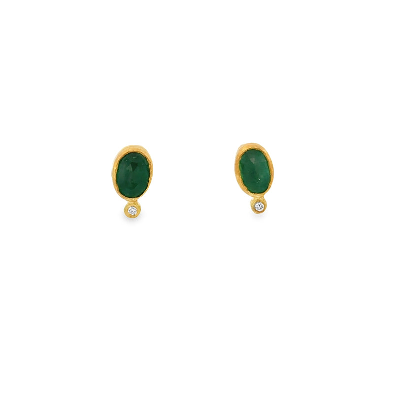 Oval-Shaped Emerald Studs