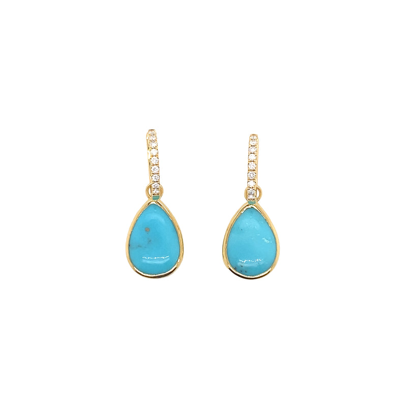 Turquoise and Diamond Drop Earrings