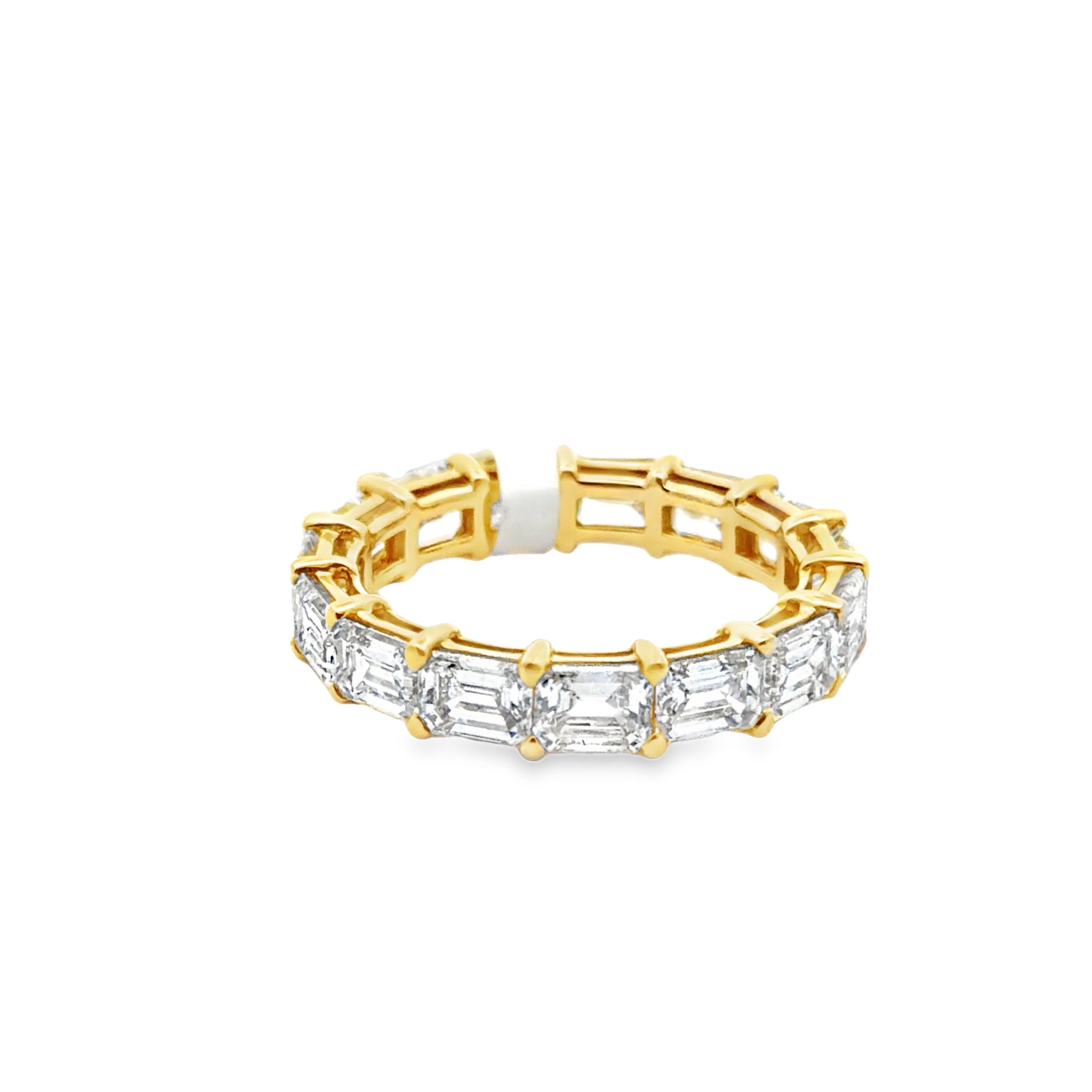 18K YELLOW GOLD EMERALD CUT DIAMOND ETERNITY BAND