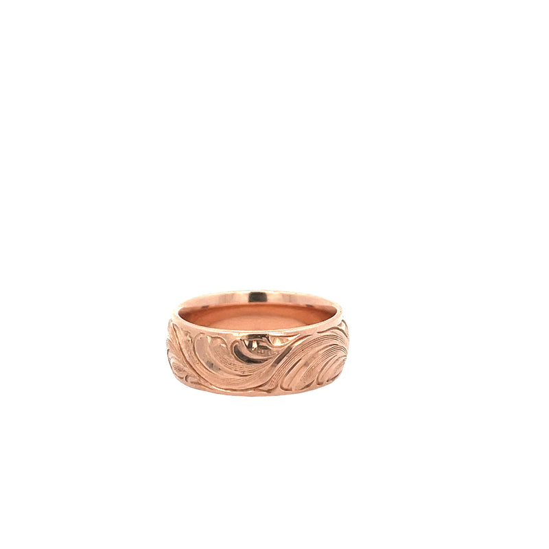 8mm 14kt Rose Gold Bright Cut