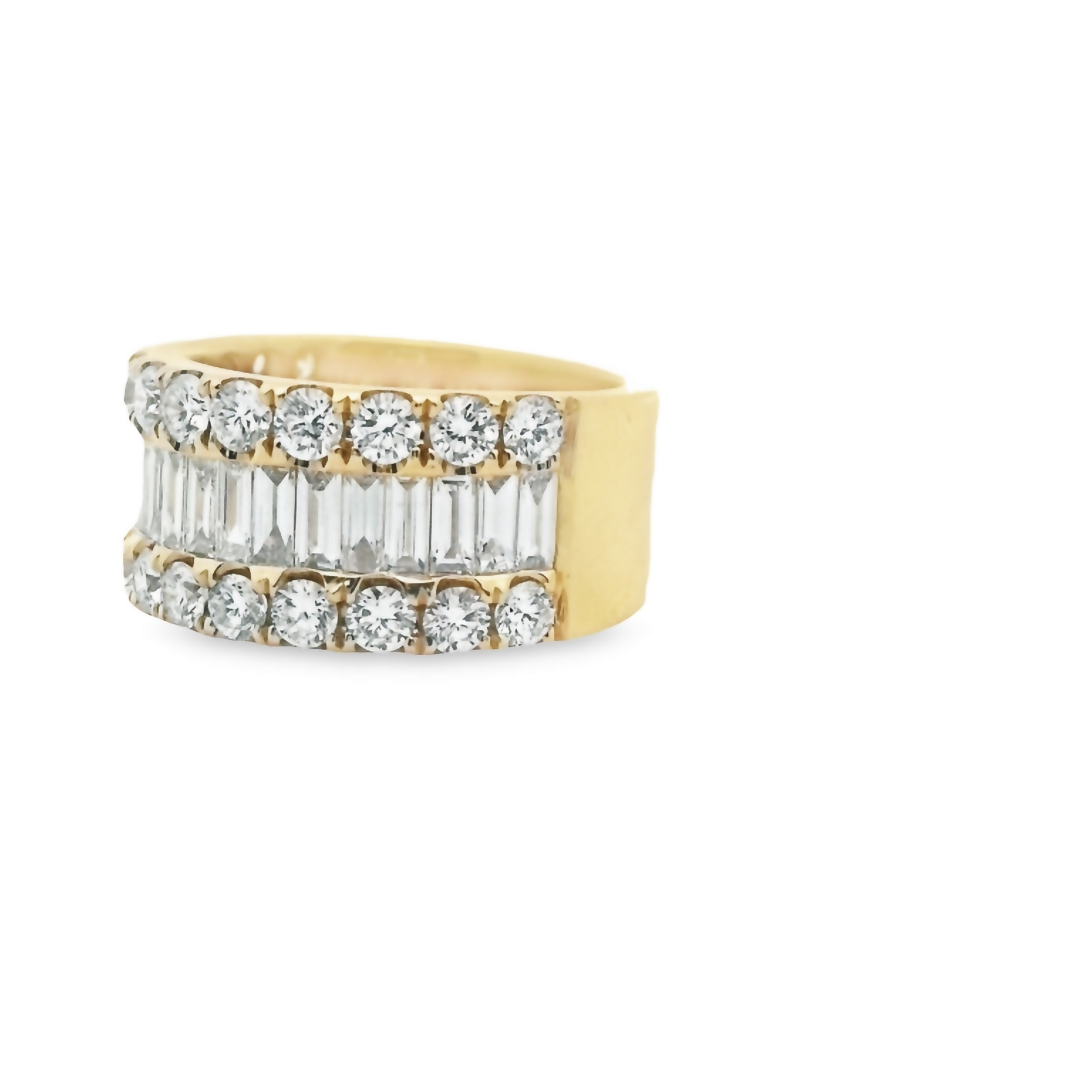 Baguette & Round Diamond Channel Set Ring