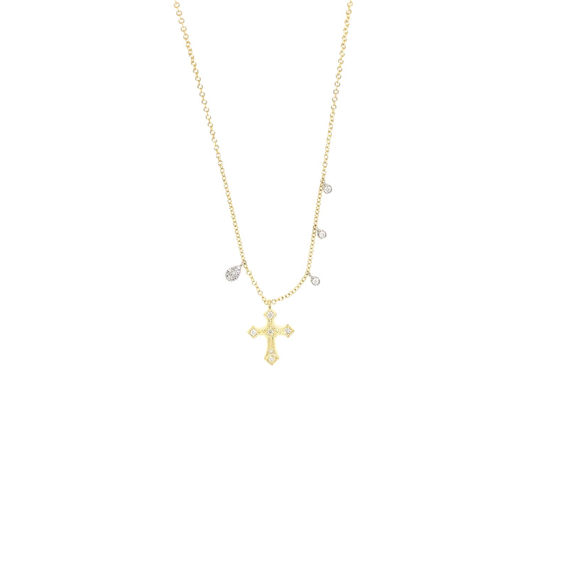 Pave Cross Dangle Necklace