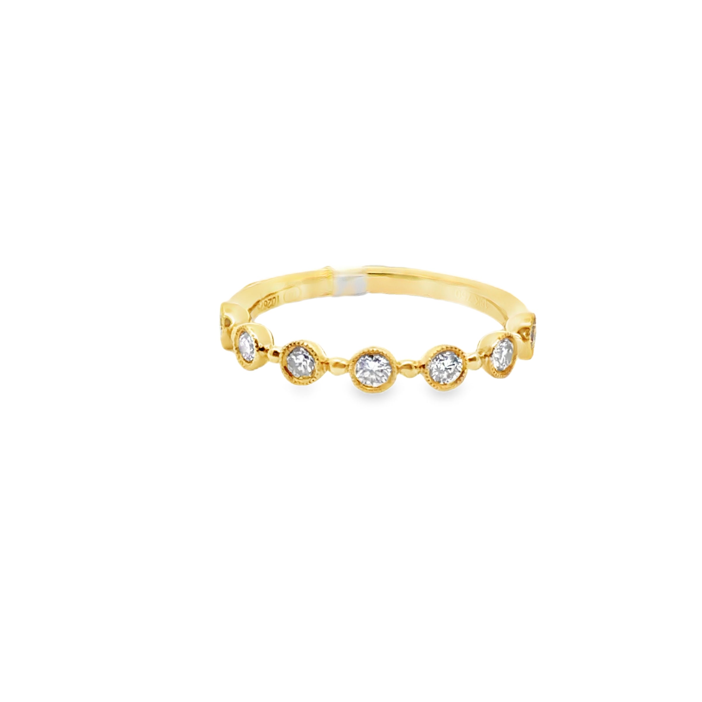 18K YELLOW GOLD LADIES VINTAGE INSPIRED MILGRAINE