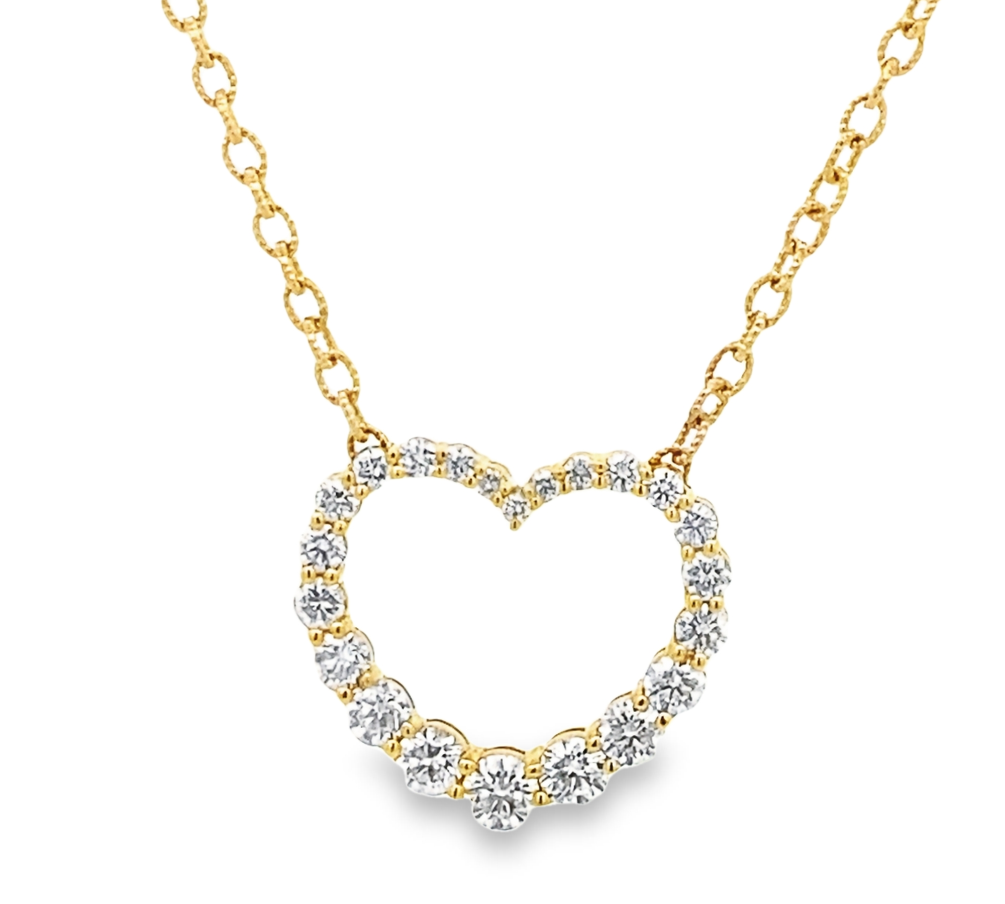 Diamond Tapered Heart Pendant Necklace