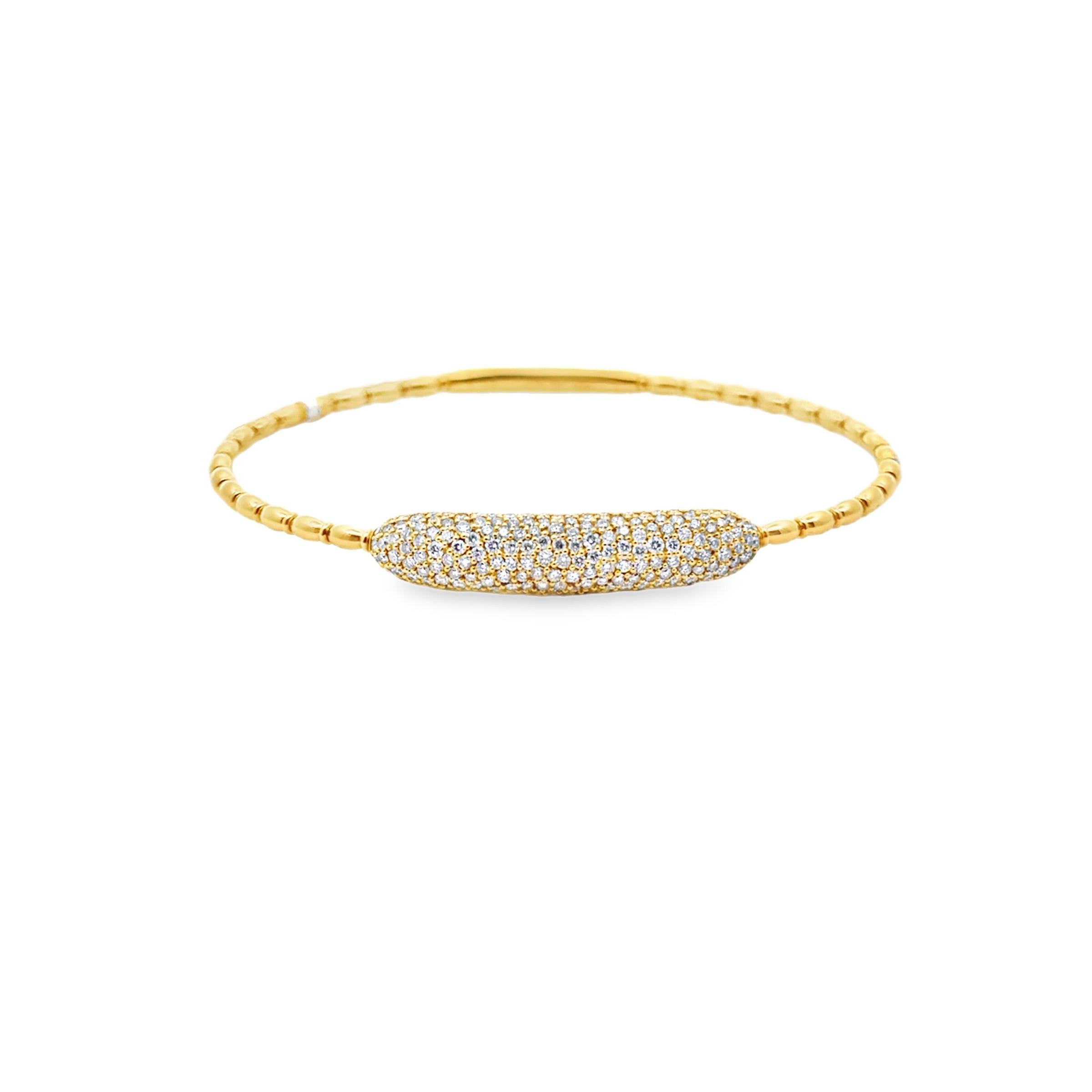 18K Yellow Gold Diamond Flex Pavé Bracelet – 1.26 CTW