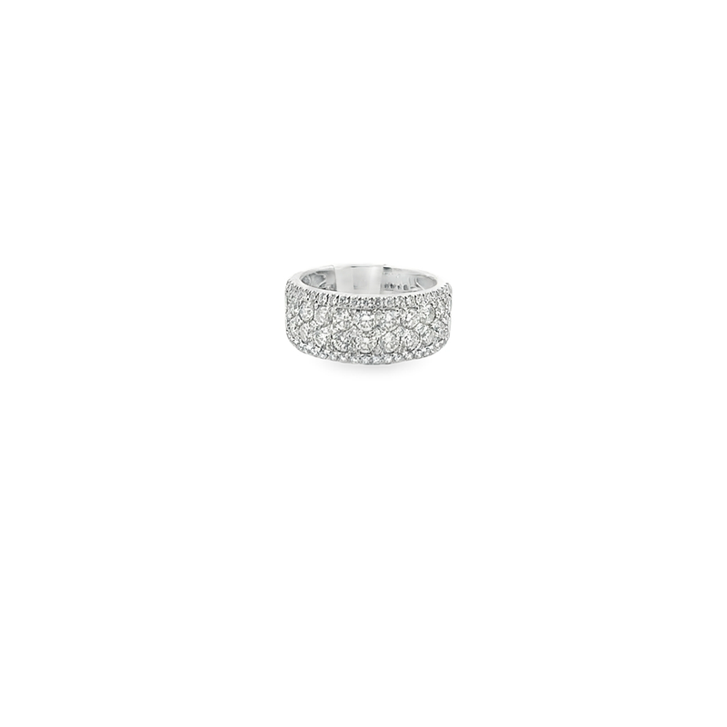 18KT WHITE GOLD ROUND DIAMOND TWO ROW PAVE BAND WI