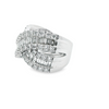Baguette & Round Diamond Wide X Crossover Ring